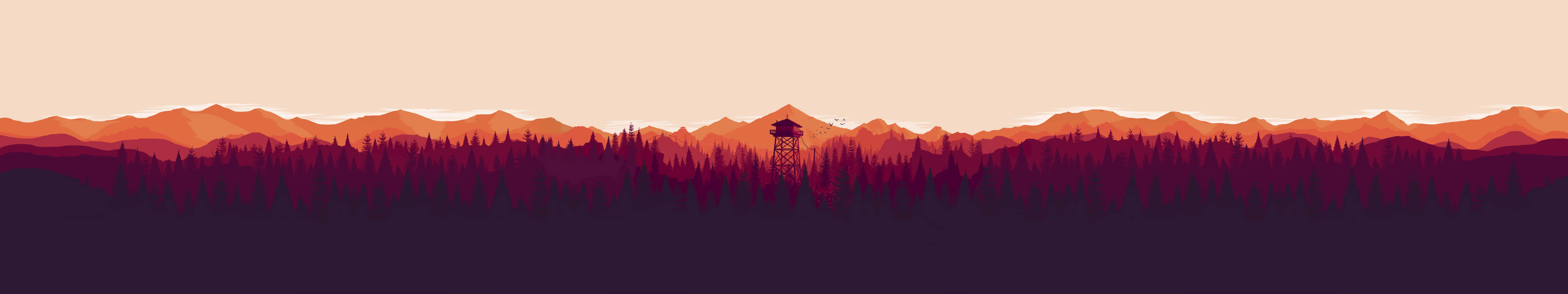 Eyefinity, sunset, mountains, 5K Desktop Wallpaper