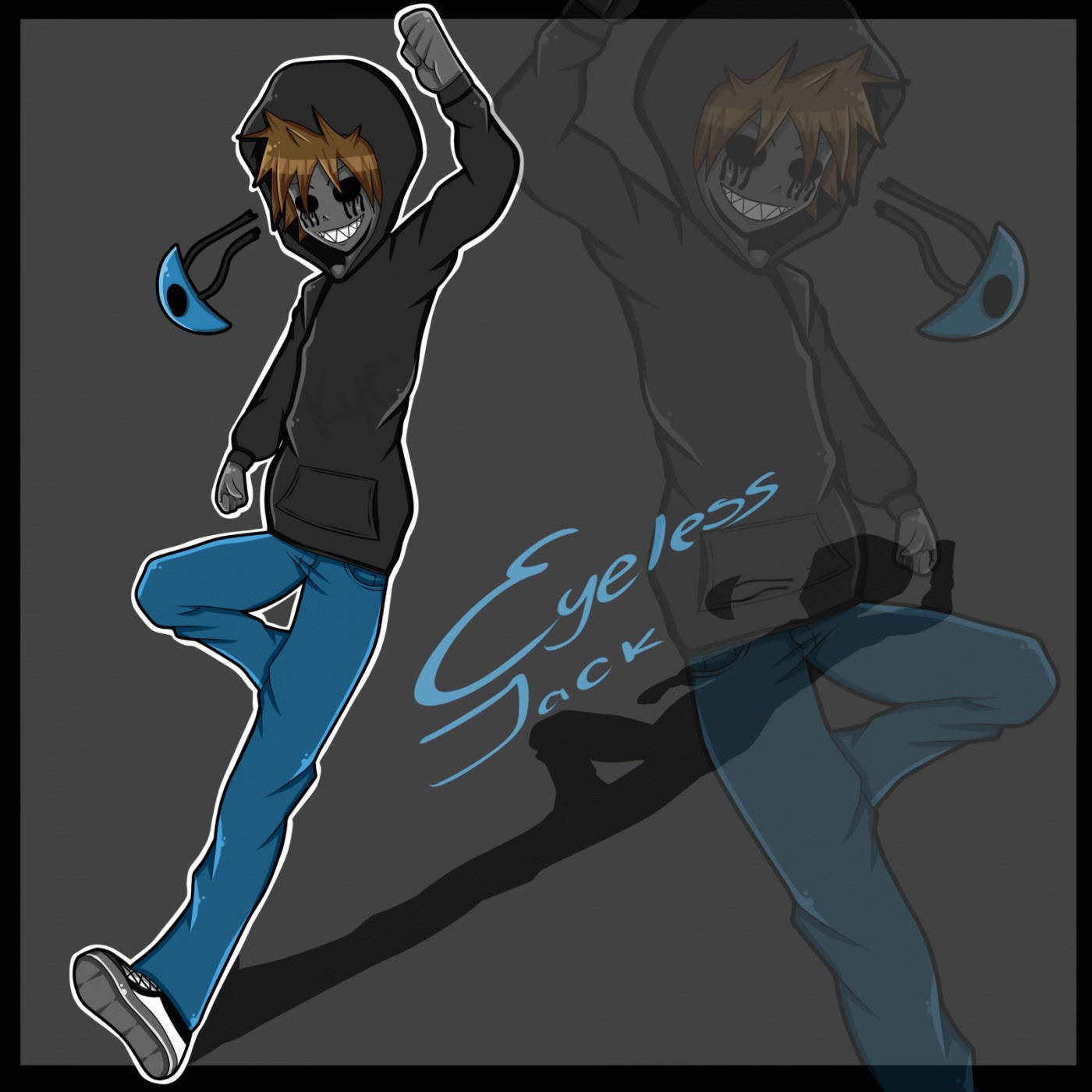 Eyeless Jack, blue pants, skull face, HD Desktop Wallpaper