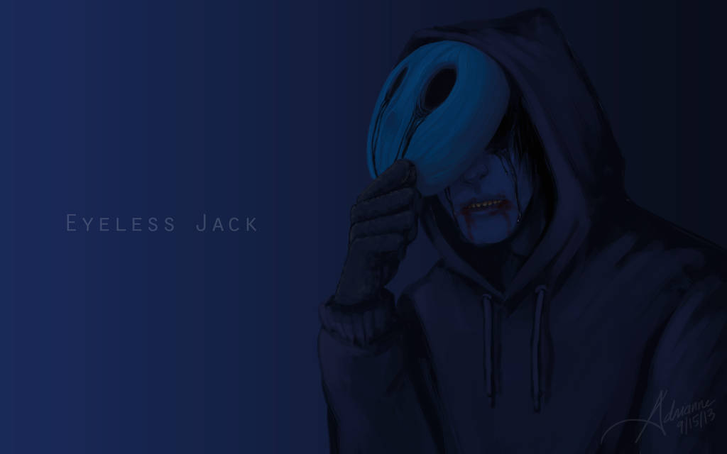 Blue Eyeless Jack, hooded figure, blue eyeless mask, SD Desktop Wallpaper