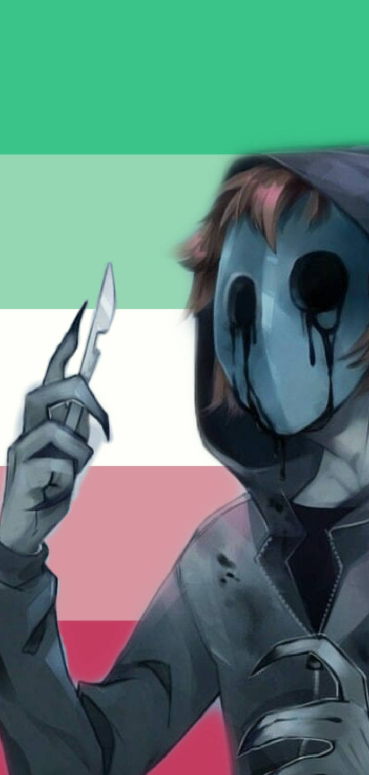 Eyeless Jack, abrosexual pride flag, masked anime character, HD Phone Wallpaper