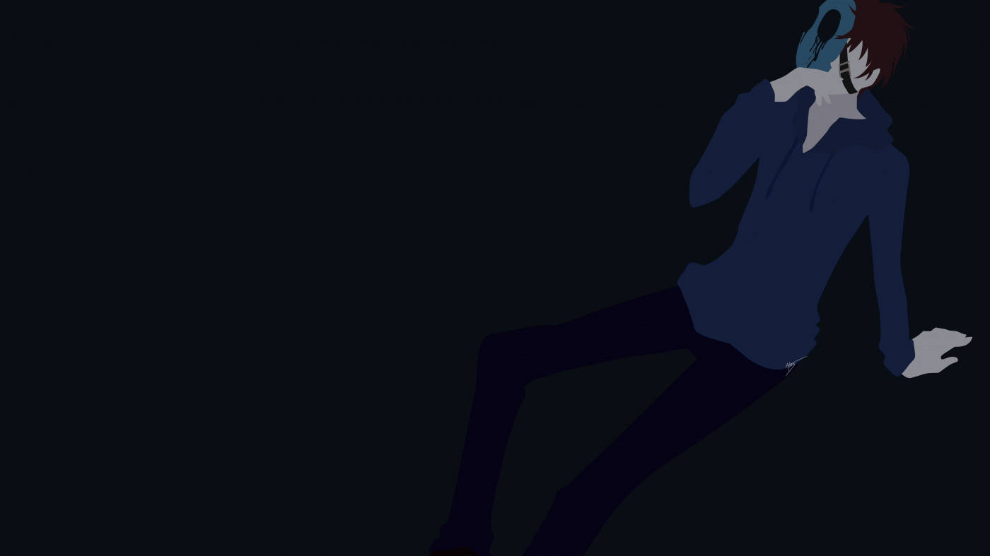 Eyeless Jack, blue mask, red hair, HD Desktop Wallpaper