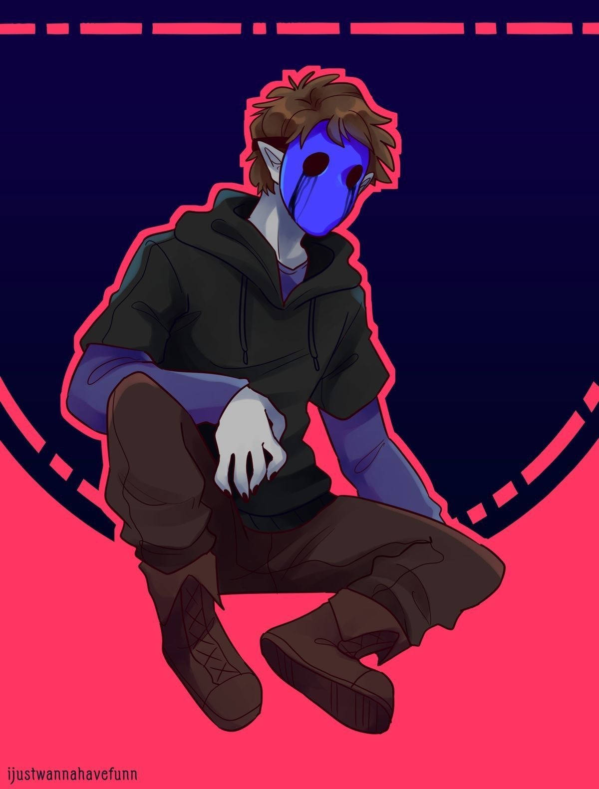 Eyeless Jack, blue-masked, pointed ears, HD Phone Wallpaper