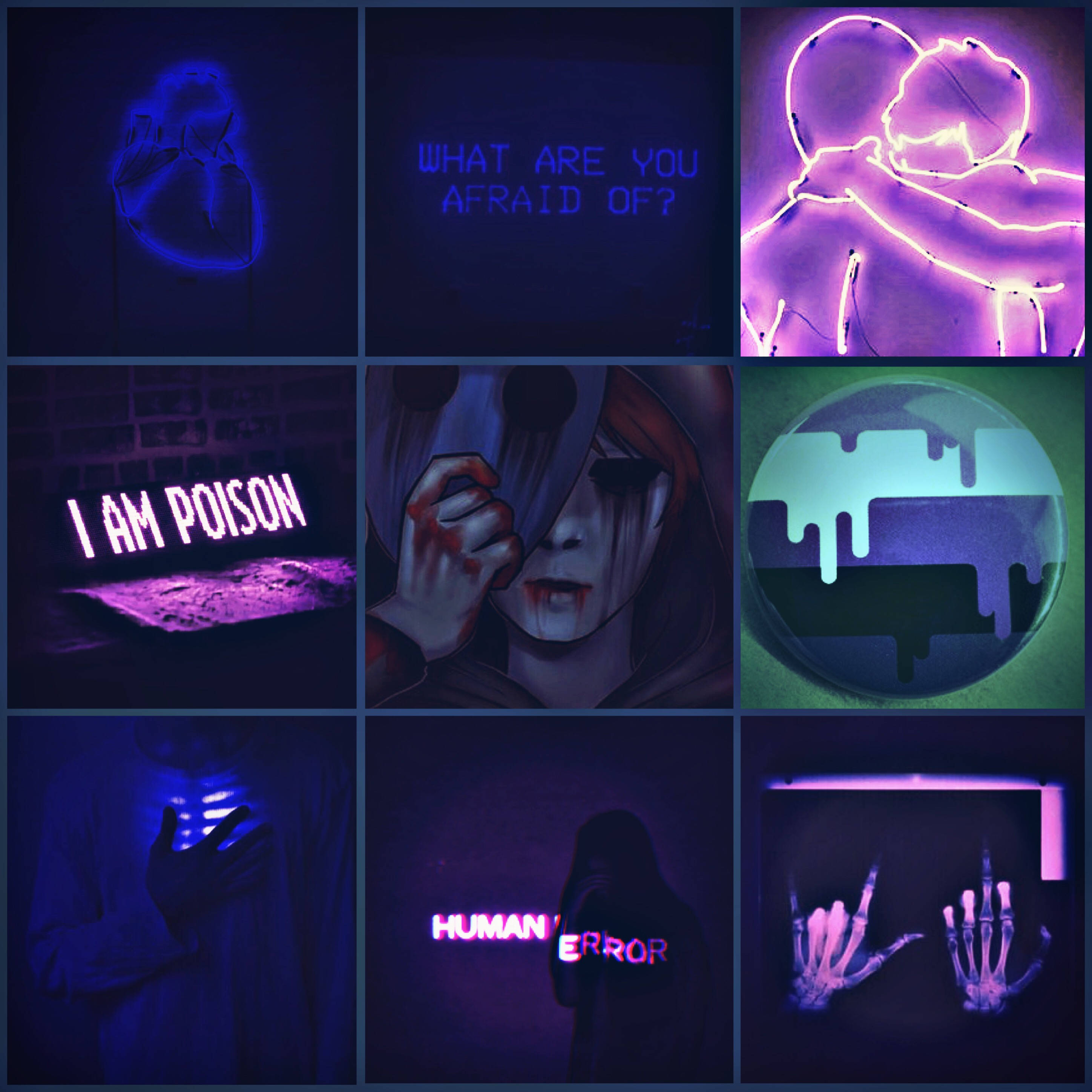 Eyeless Jack, neon-lit, glowing text, 2K Desktop Wallpaper