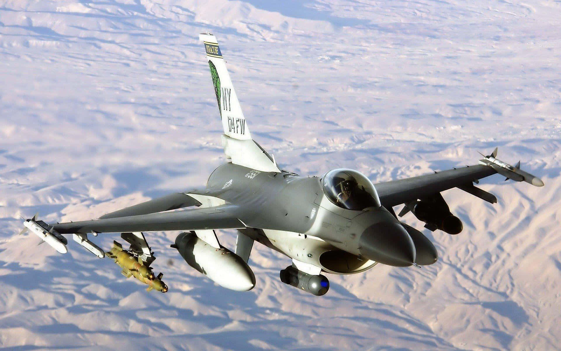 F-16, fighter jet, desert, Full HD Desktop Wallpaper