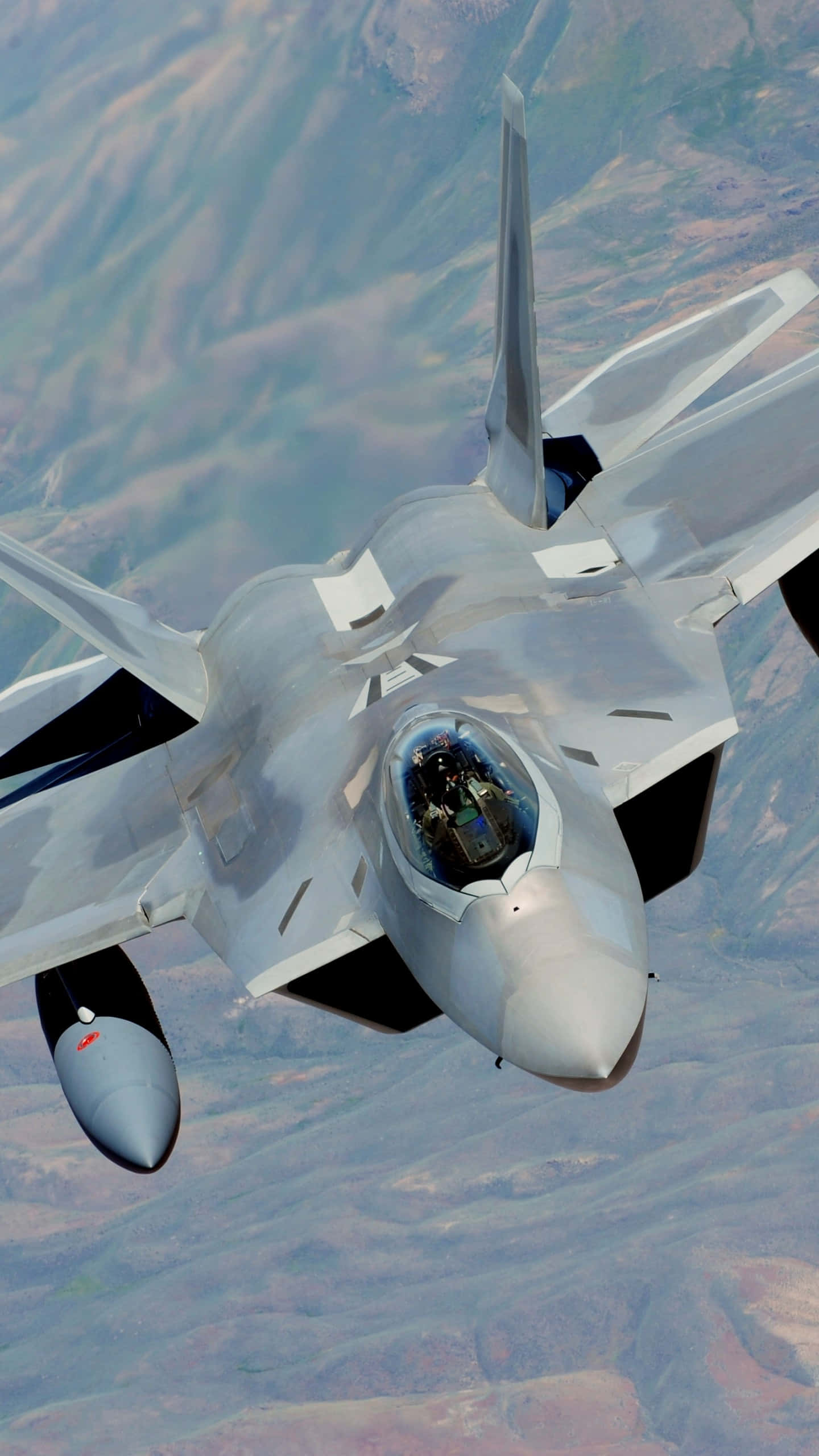 F 22 Raptor, silver, fighter jet, 2K Phone Wallpaper