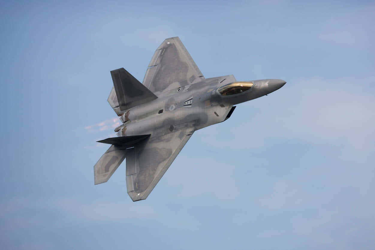 F 22 Raptor, gray, fighter jet, SD Desktop Wallpaper