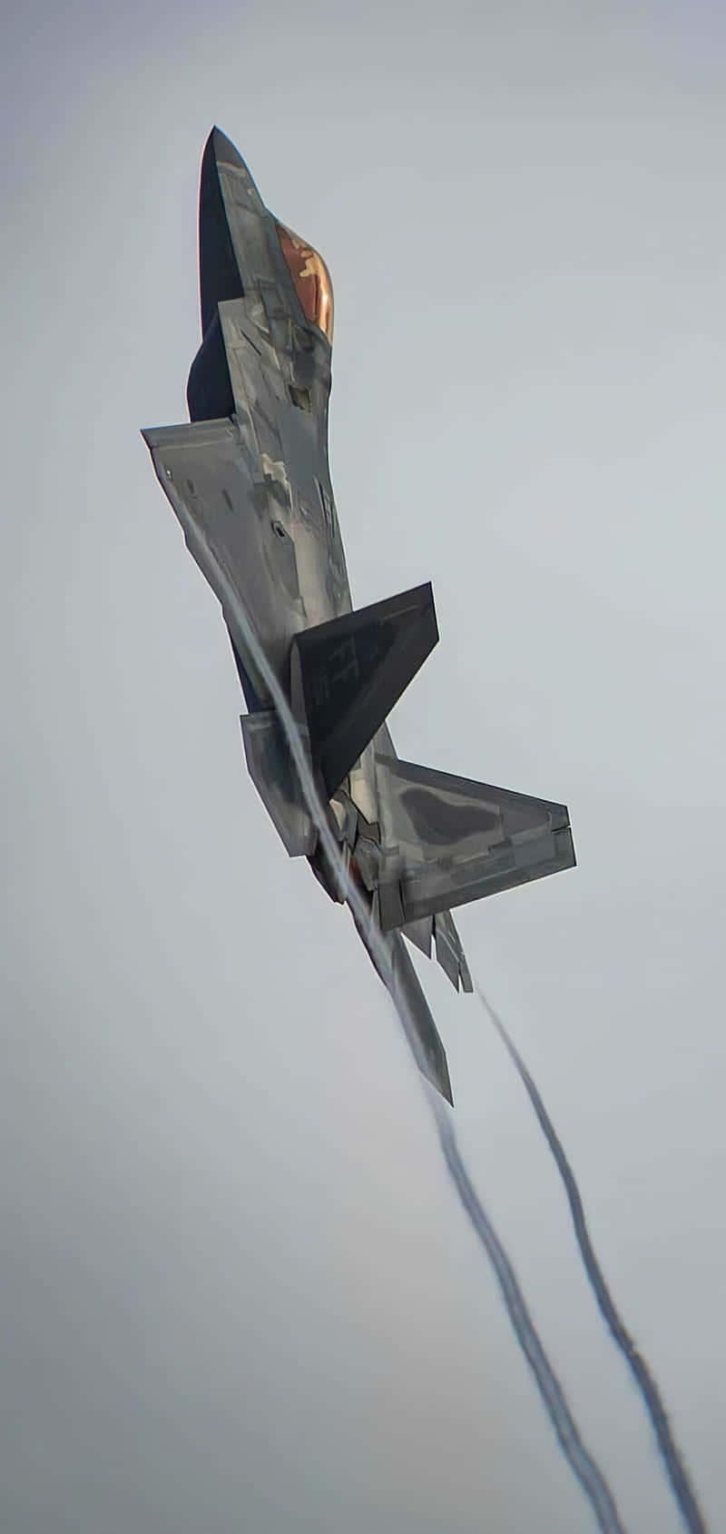 F-22 Raptor, sleek gray, pale sky, HD Phone Wallpaper