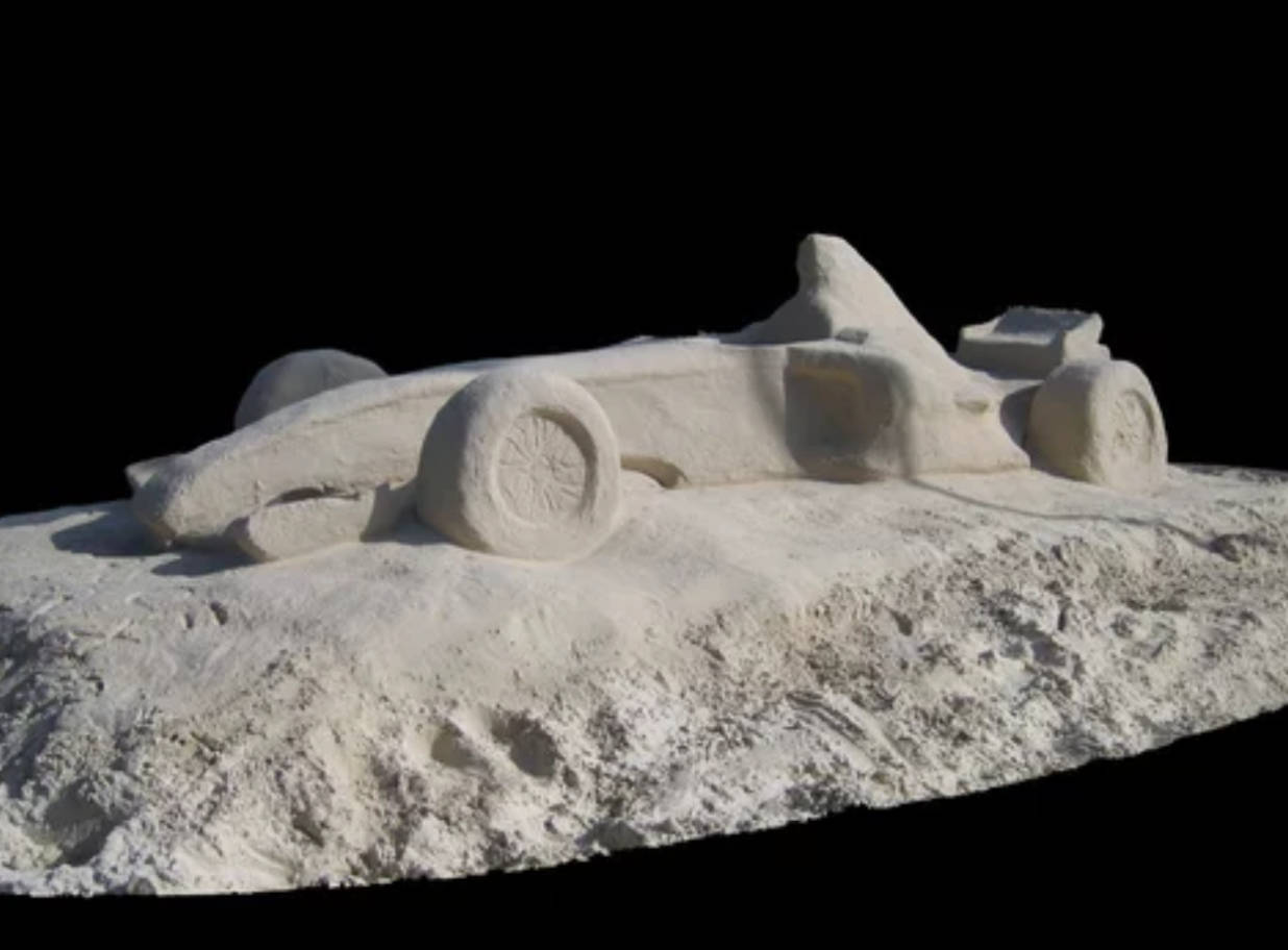 F1 4K, sand sculpture, race car, SD Desktop Wallpaper