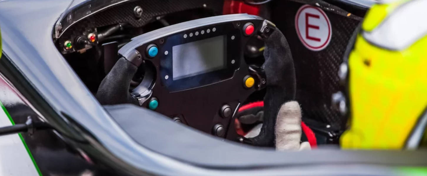 steering wheel, racing car cockpit, colorful buttons, HD Desktop Wallpaper