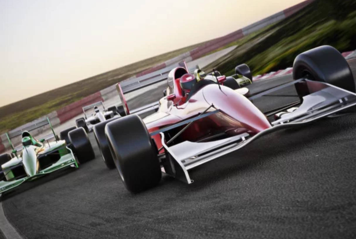 F1 4K, red and silver race car, racetrack, SD Desktop Wallpaper
