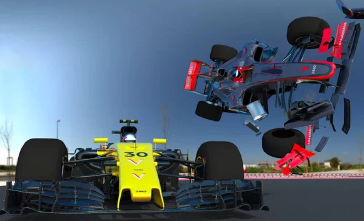 F1 4K, yellow Formula 1 car, blue car, HD Desktop Wallpaper
