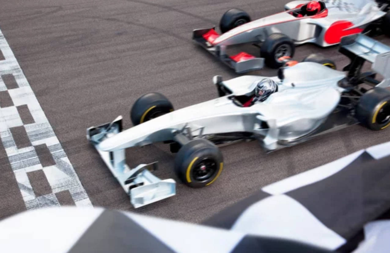 finish line, F1 4K, sleek silver race cars, SD Desktop Wallpaper