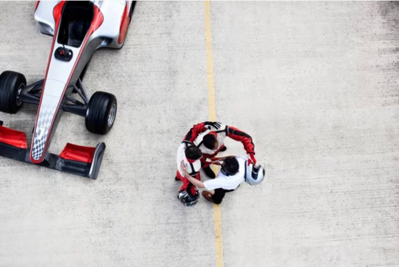 F1 4K, red and white race car, concrete track, HD Desktop Wallpaper