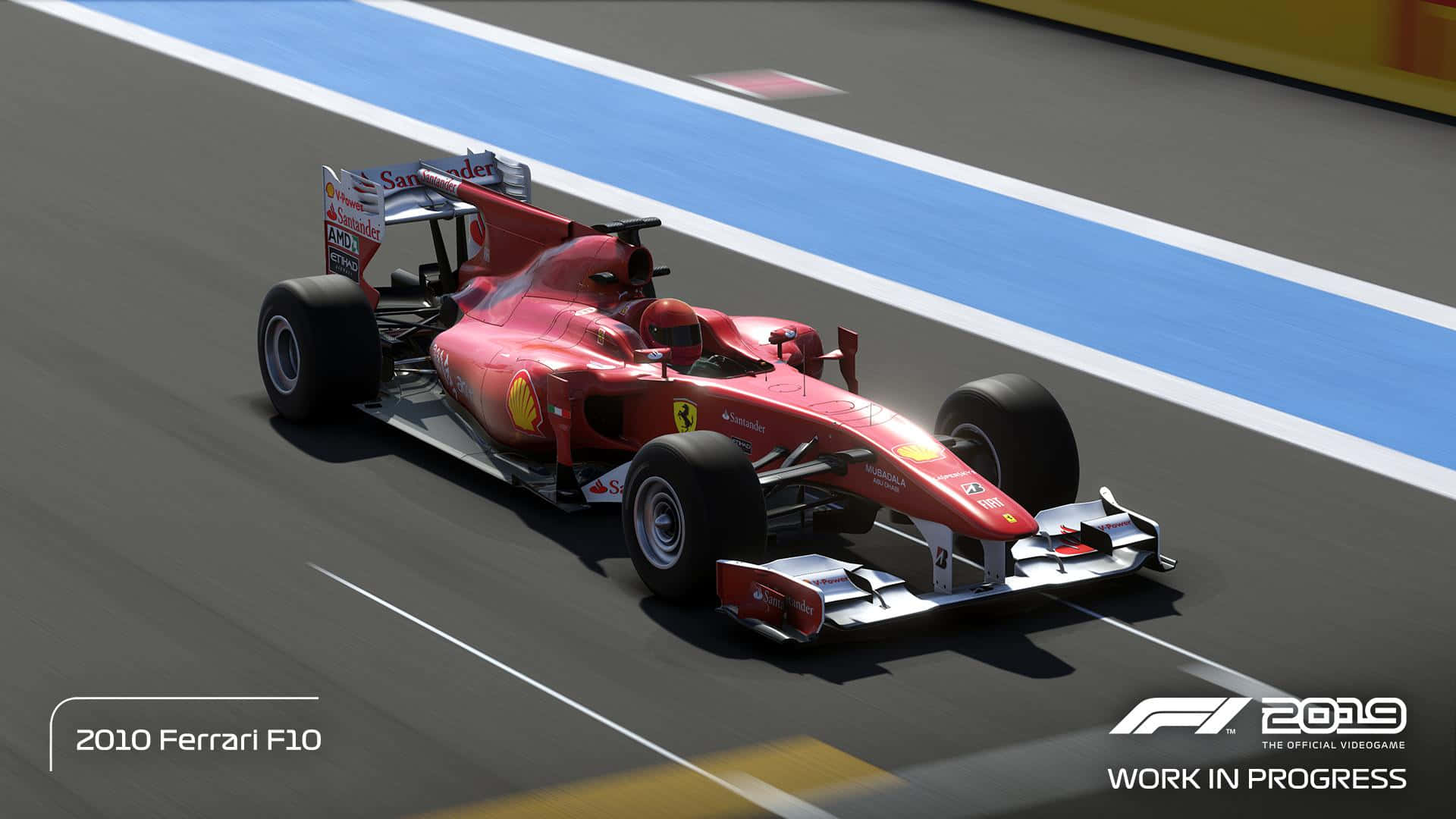 F1 Game, 2010 Ferrari F10, racetrack, Full HD Desktop Wallpaper