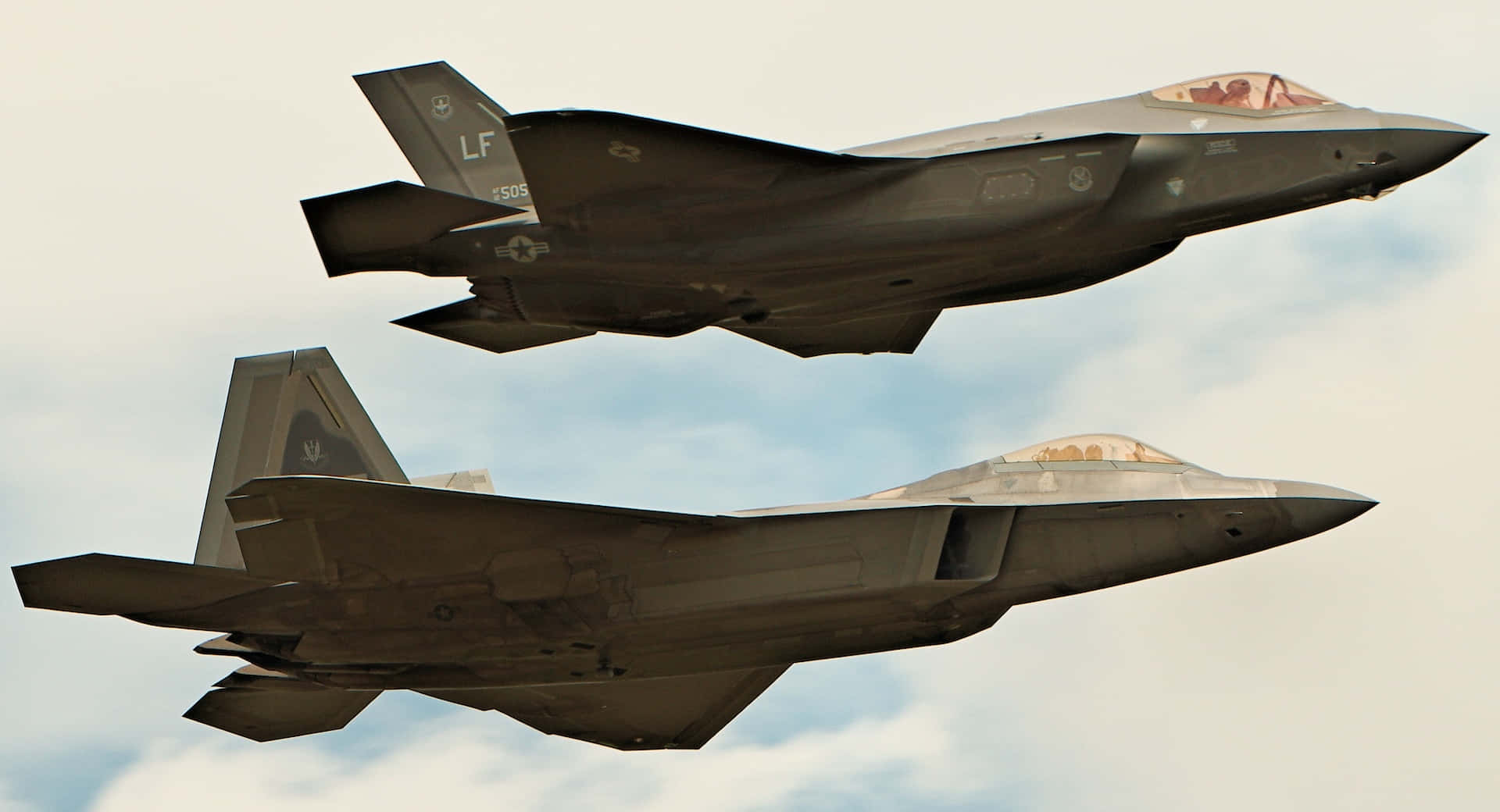 F35, jet fighters, in flight, Full HD Desktop Wallpaper