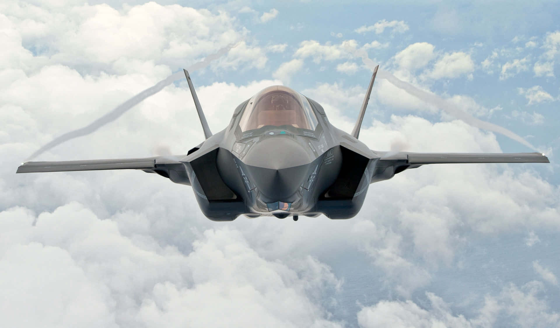 F35, fighter jet, clouds, Full HD Desktop Wallpaper