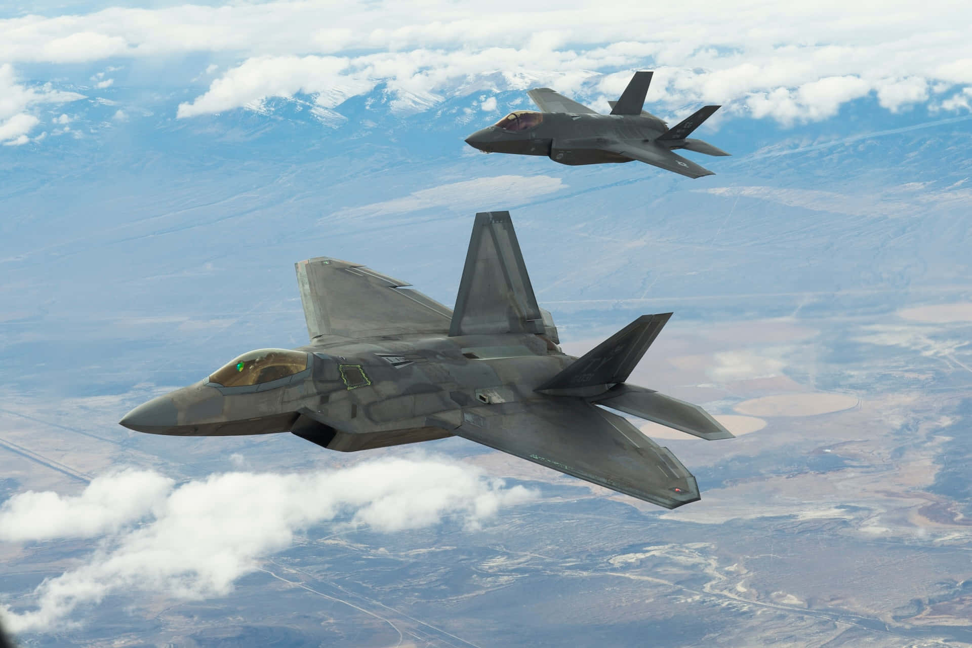 F35, formation flight, gray, Full HD Desktop Wallpaper
