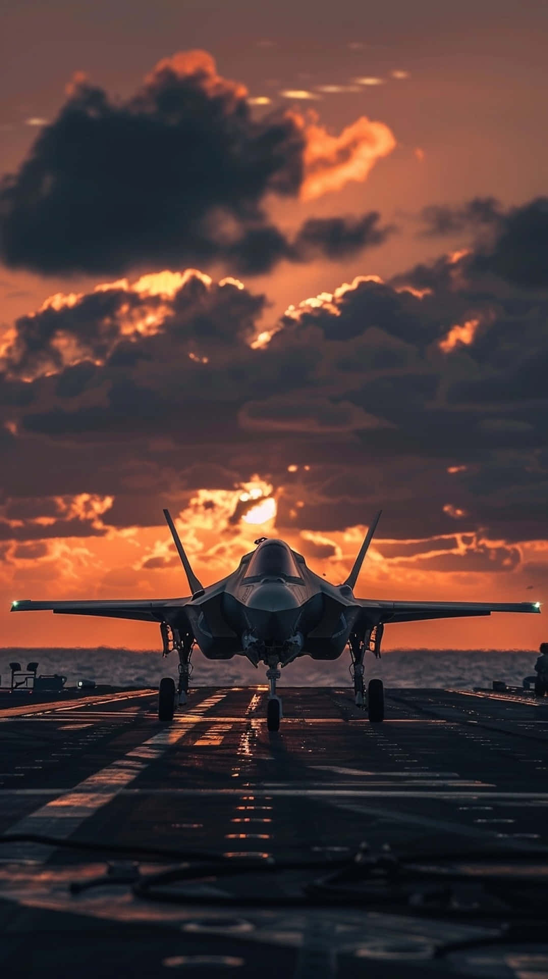 F35, jet, sunset, Full HD Phone Wallpaper
