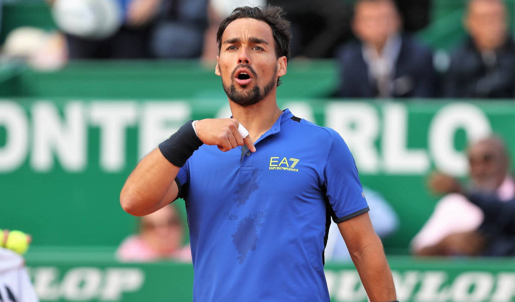 Fabio Fognini, tennis court, clay court, SD Desktop Wallpaper