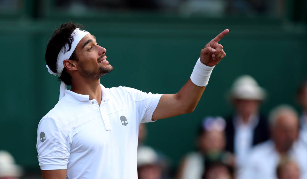 Fabio Fognini, white gear, grass court, SD Desktop Wallpaper