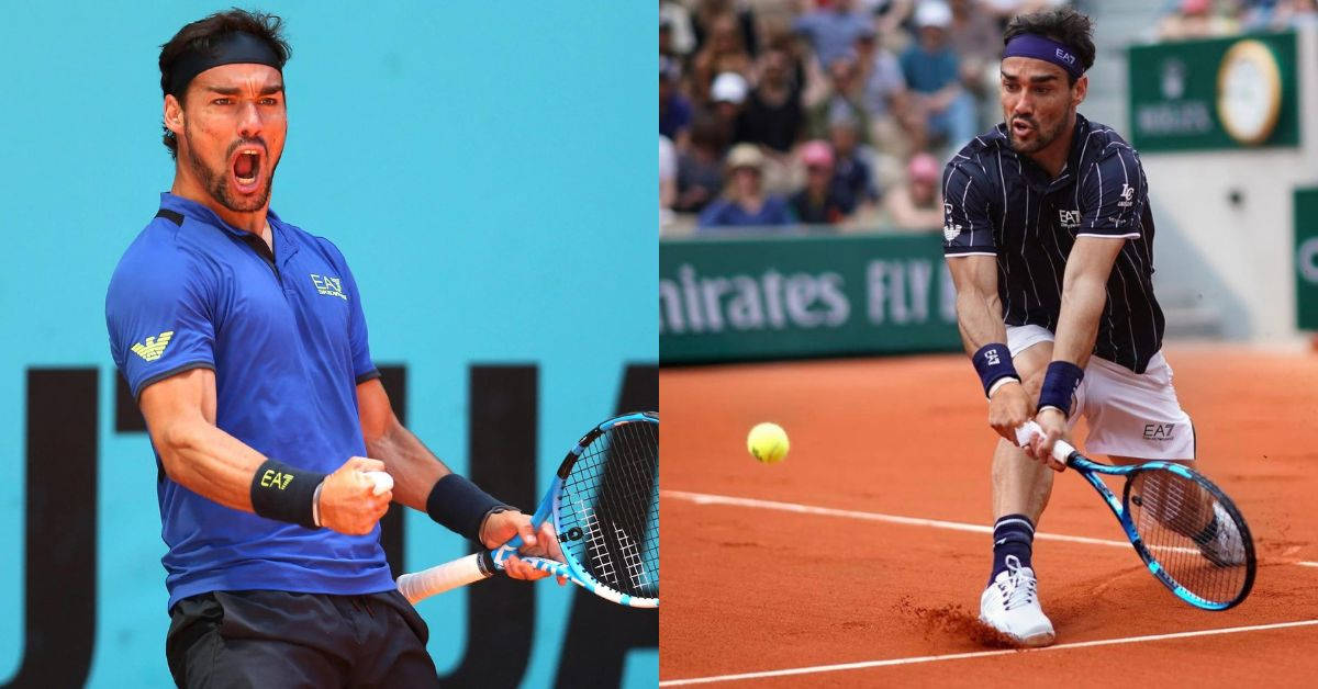 Fabio Fognini, blue shirt, clay court, SD Desktop Wallpaper