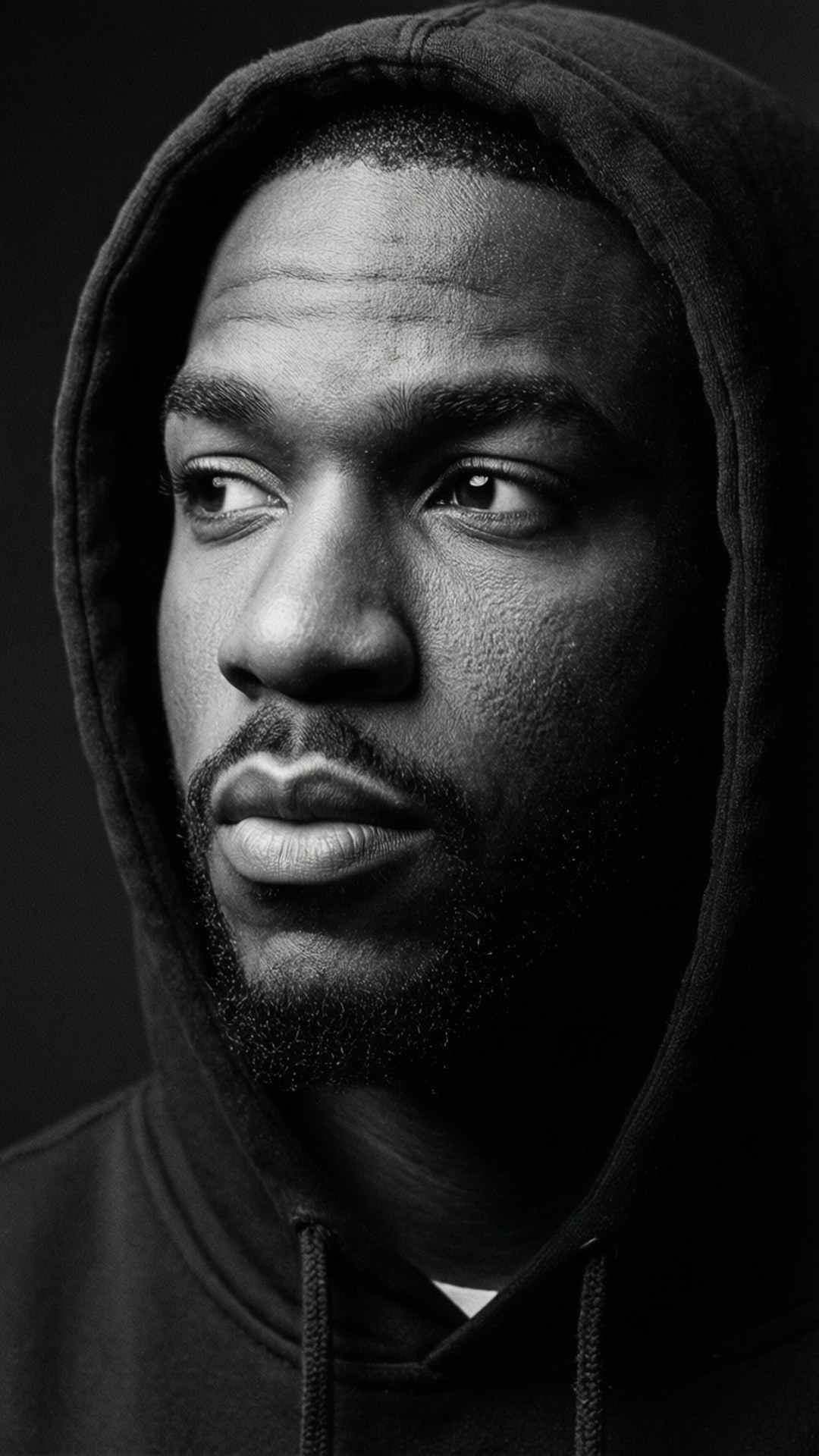 Fabolous, hoodie, black and white portrait, Full HD Phone Wallpaper