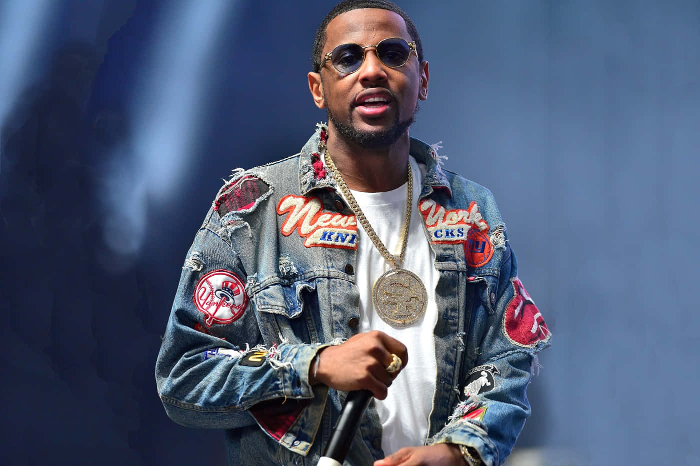 Fabolous, denim jacket, gold chain, HD Desktop Wallpaper