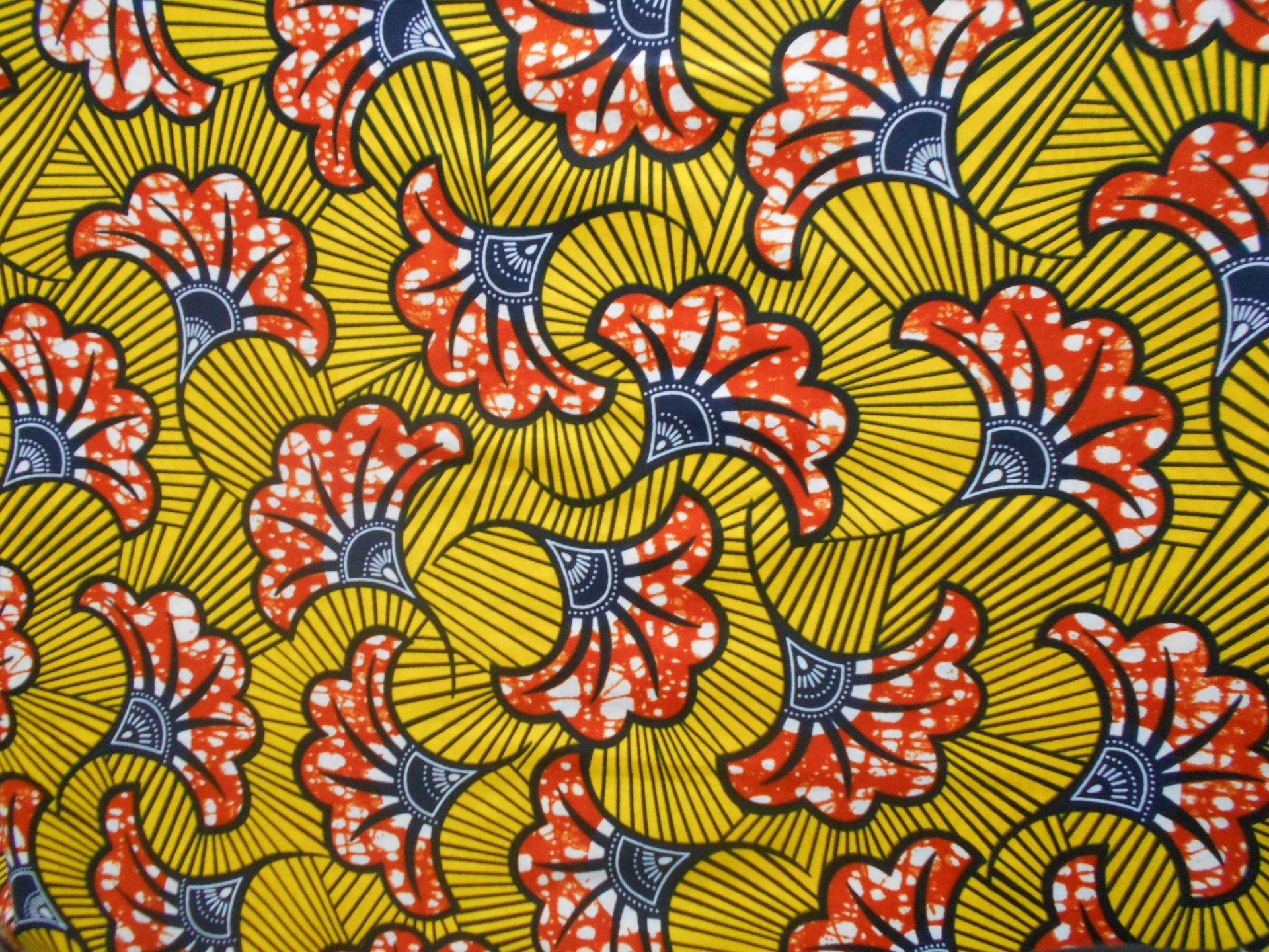 colorful wax fabric, vibrant yellow fabric, bold red and blue floral patterns, Full HD Desktop Wallpaper