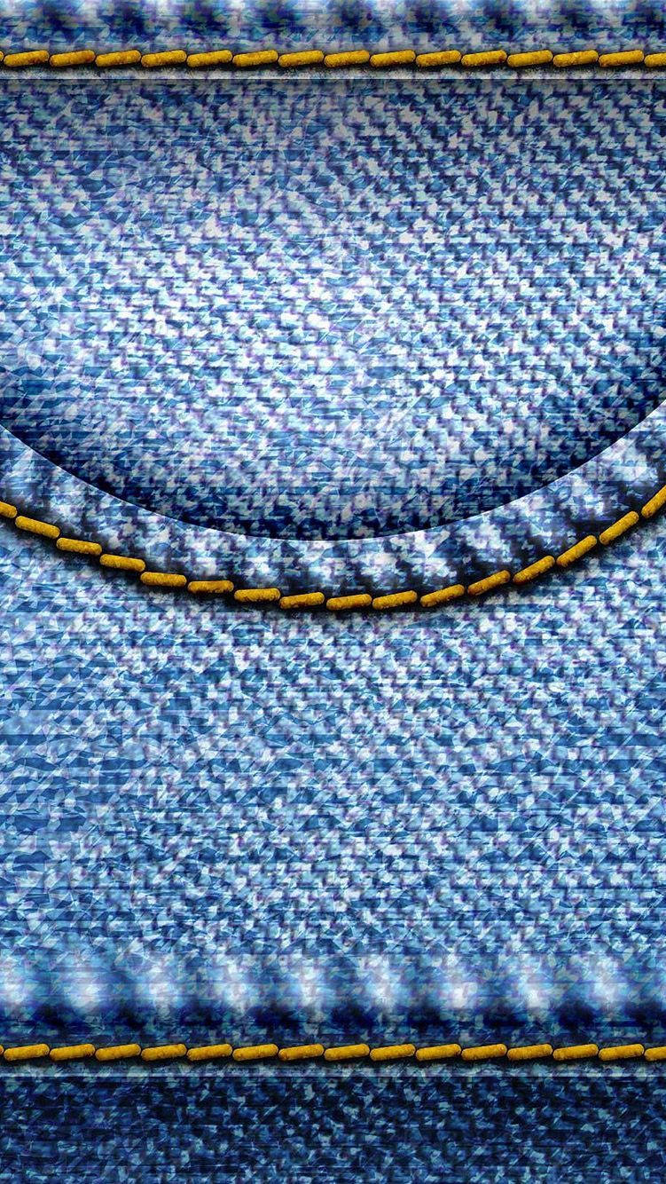 blue denim, yellow stitching, pocket, HD Phone Wallpaper