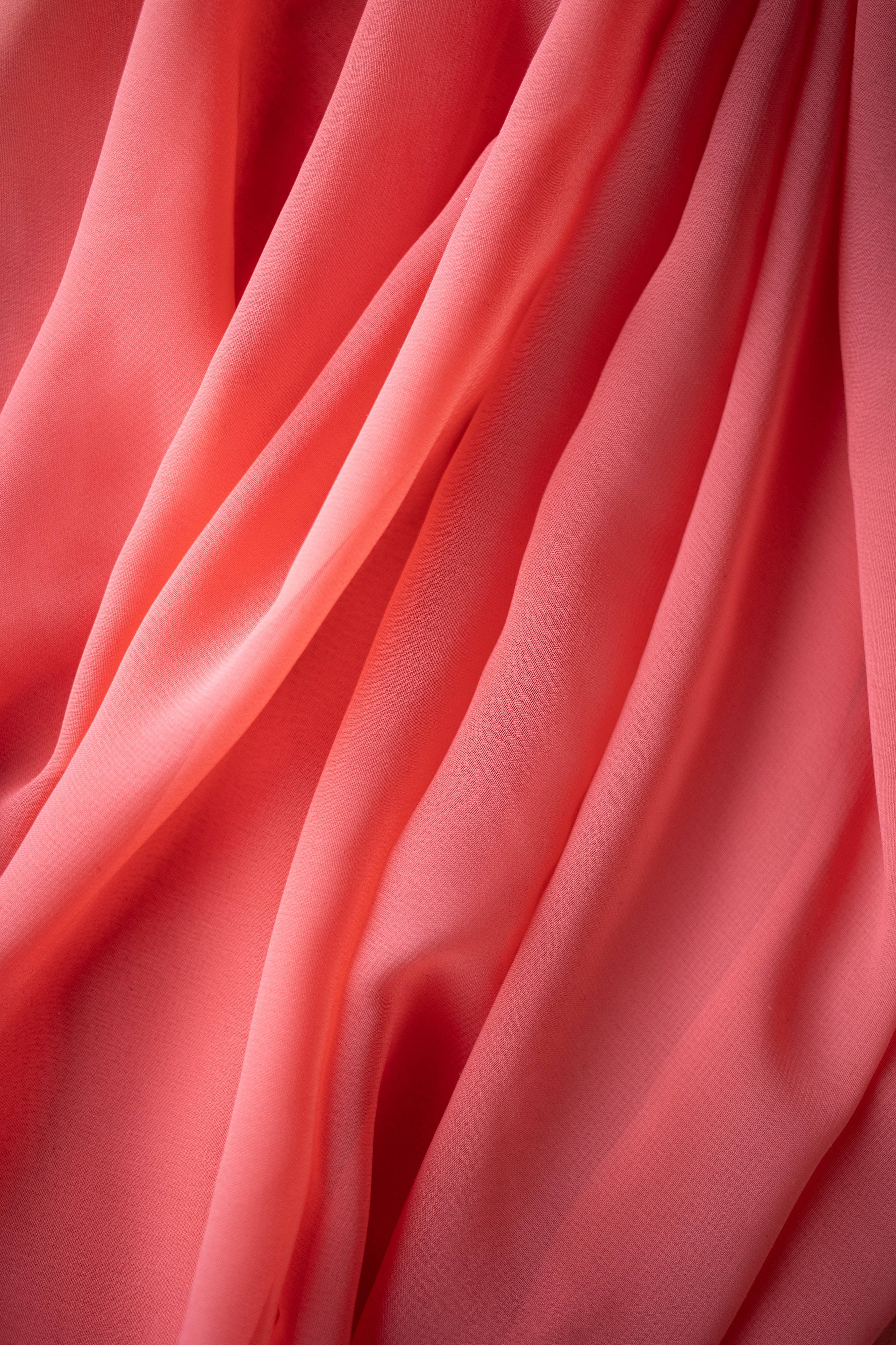 solid pastel color red silk, soft coral fabric, gentle folds, 4K Phone Wallpaper