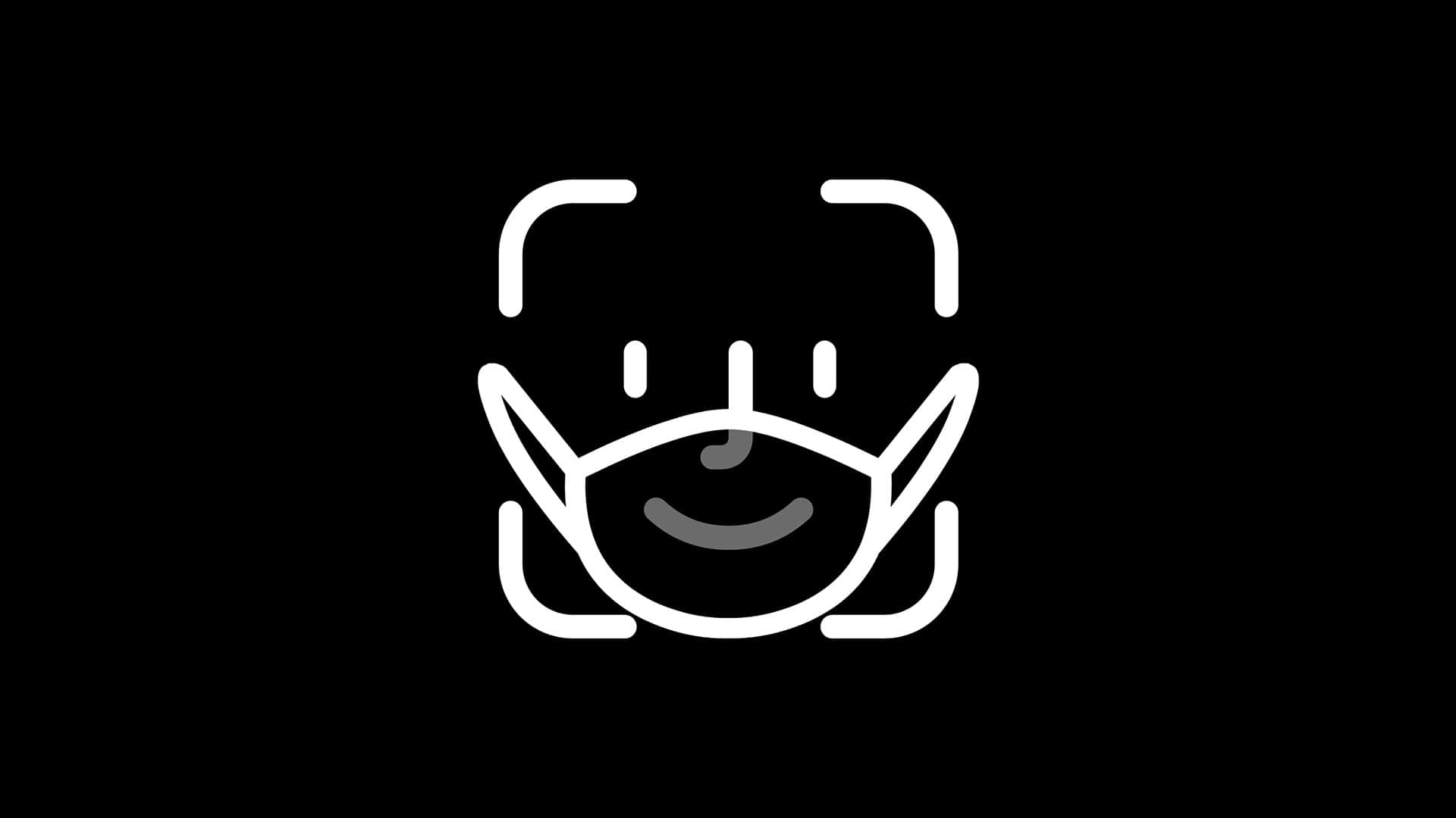Face Id, white line icon, smiling face, Full HD Desktop Wallpaper