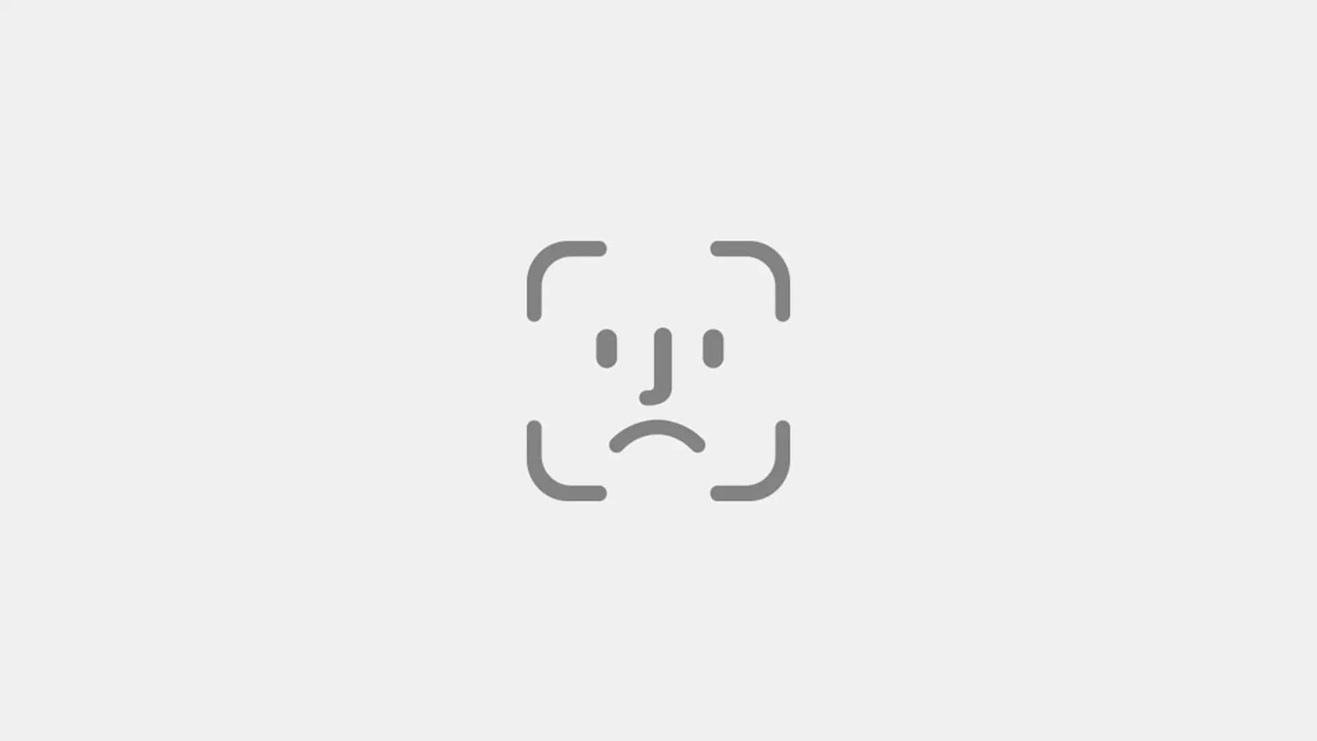 Face ID, gray line-art icon, camera frame, Full HD Desktop Wallpaper