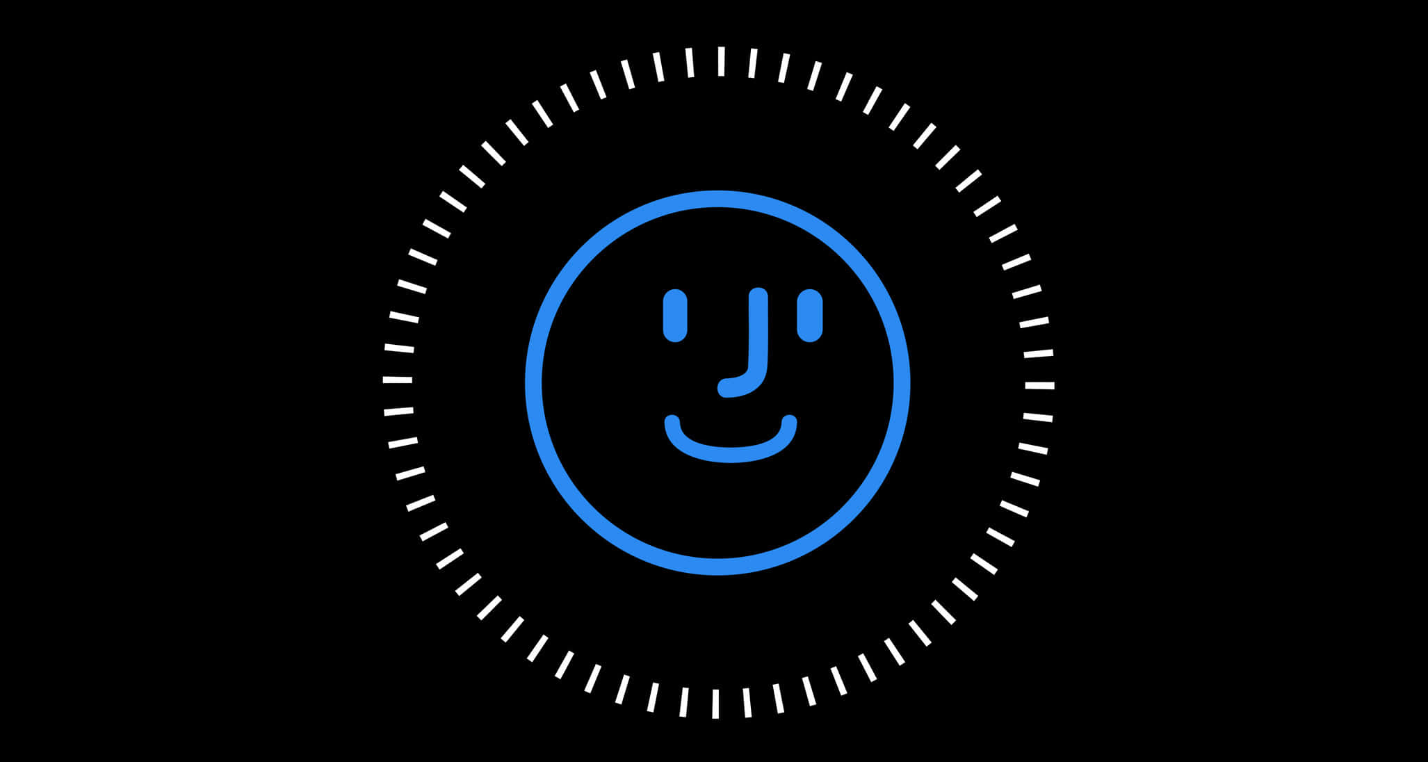 Face ID, blue, smiley face icon, Full HD Desktop Wallpaper