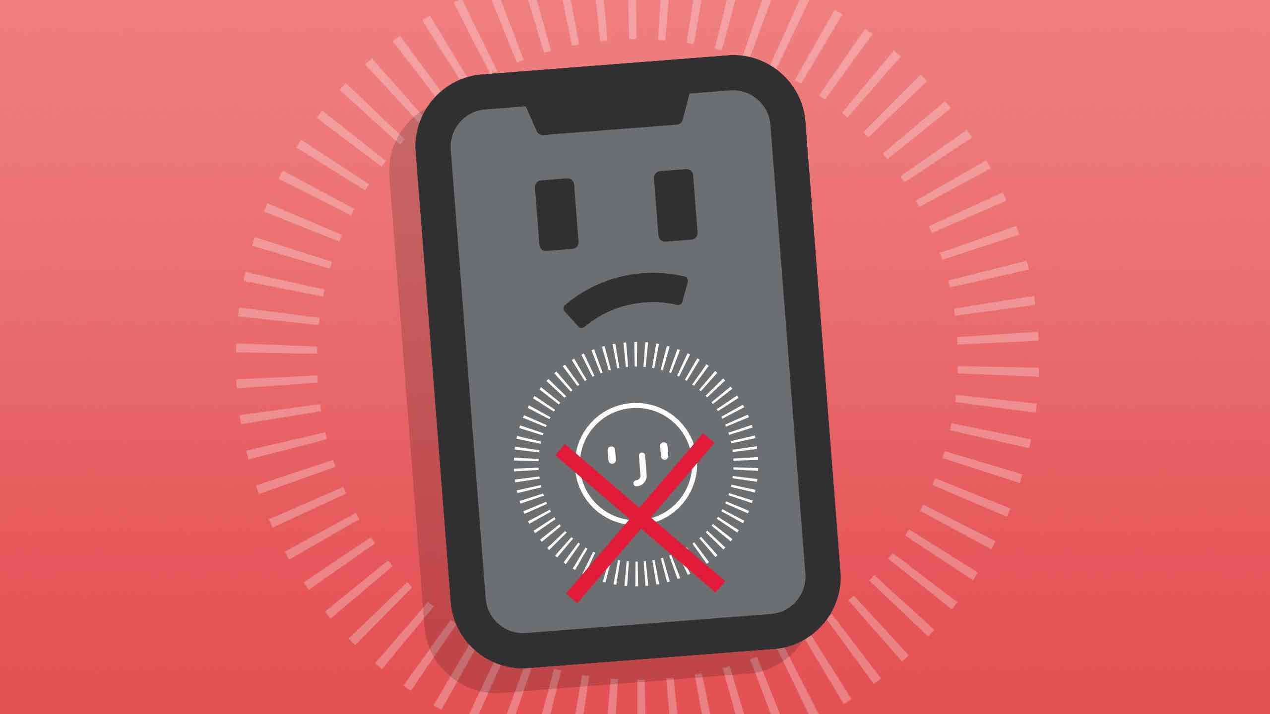 Face ID, 2560 x 1440, red gradient background, 2K Desktop Wallpaper