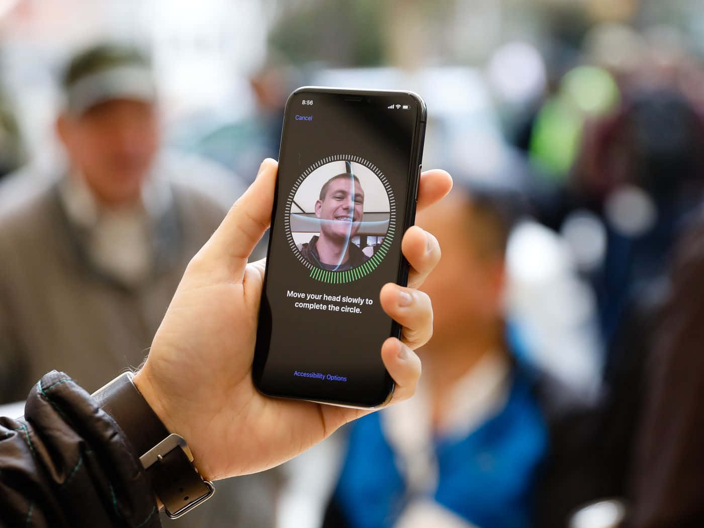 Face ID, smartphone, face recognition setup screen, HD Desktop Wallpaper