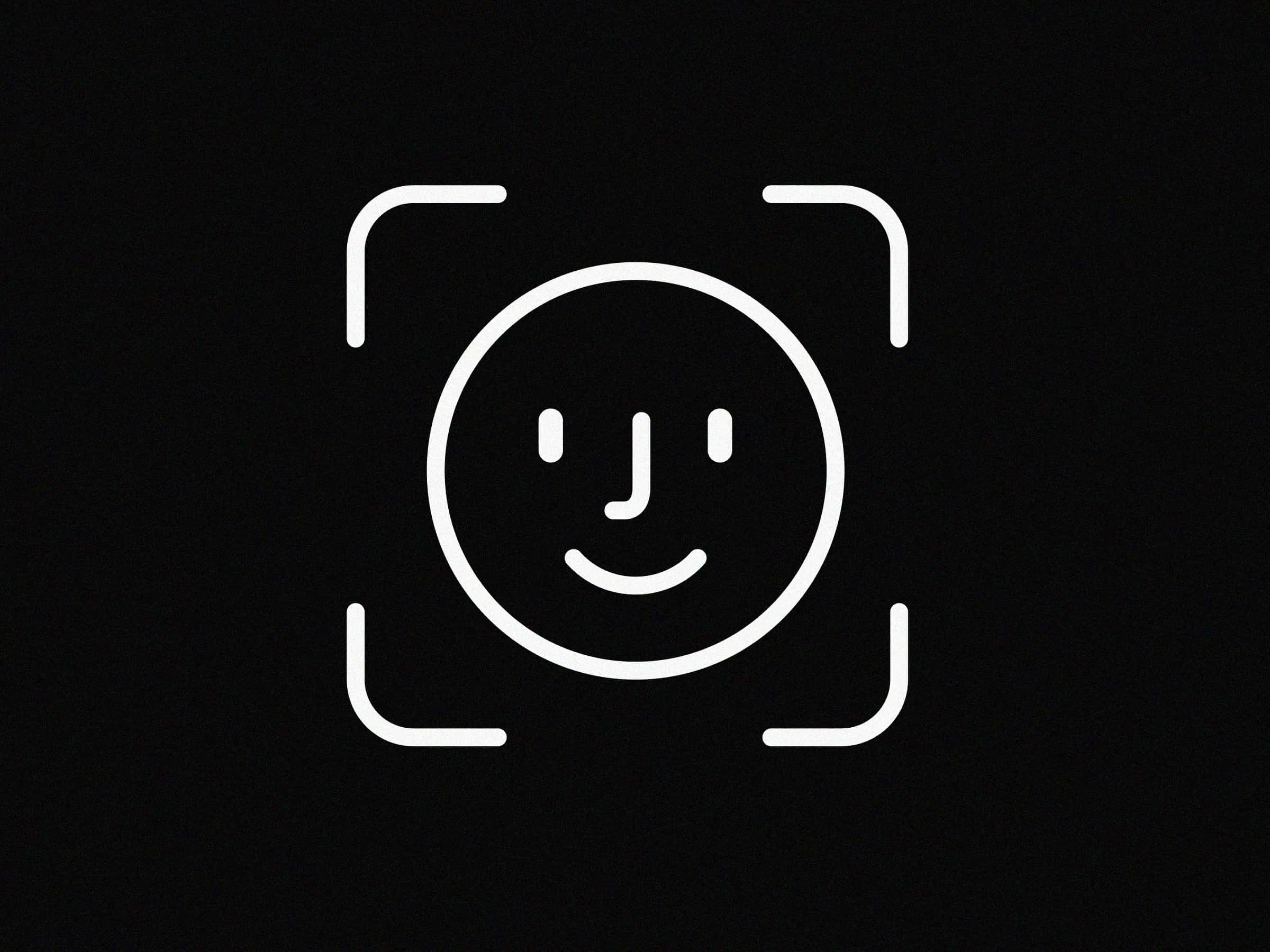 Face ID, white line art, smiley face, Full HD Desktop Wallpaper