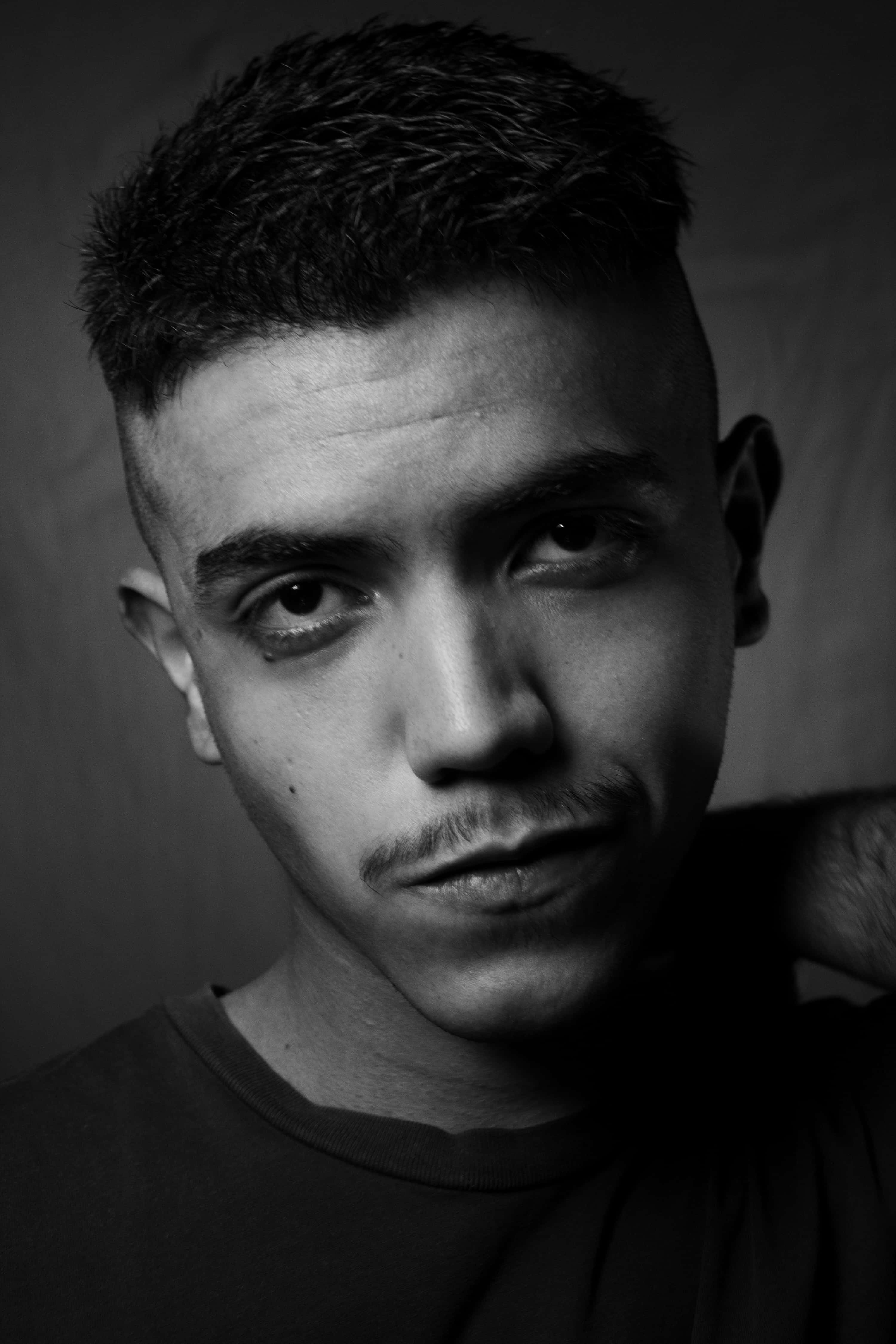 grayscale photo, man face reference, young man, 4K Phone Wallpaper