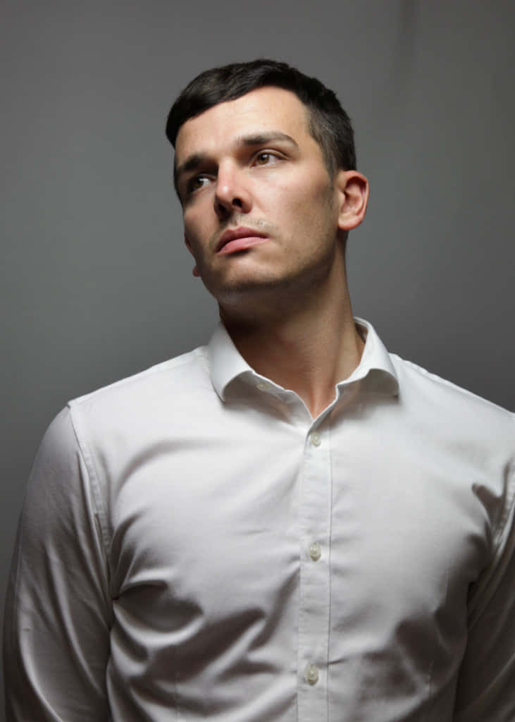 white polo, crisp white shirt, neutral gray studio backdrop, SD Phone Wallpaper