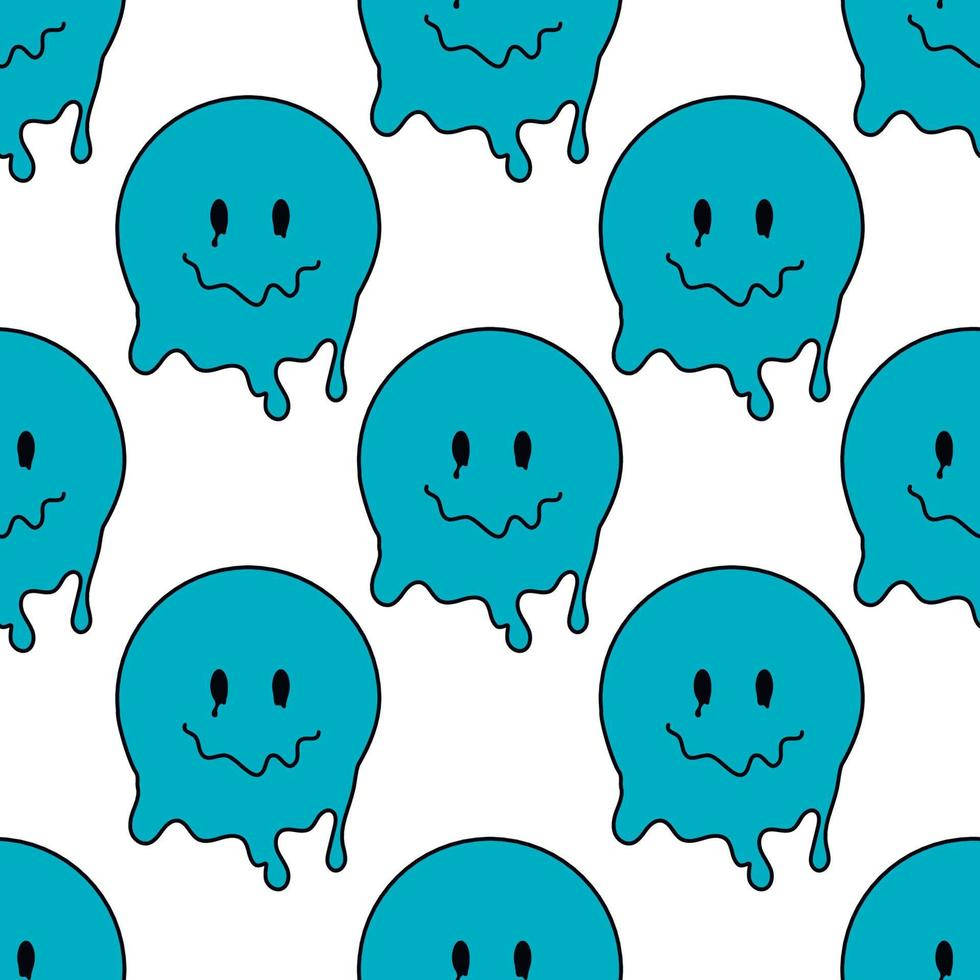 teal, smiling ghost shapes, drips, SD Desktop Wallpaper
