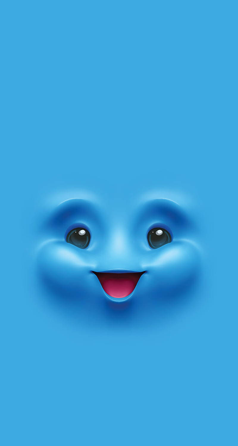 blue face, big eyes, wide smile, HD Phone Wallpaper