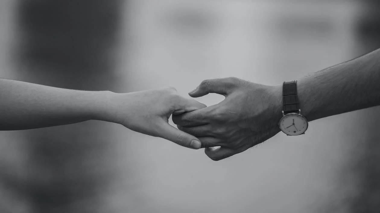 Couple Holding Hands, black and white, close-up, SD Desktop Wallpaper