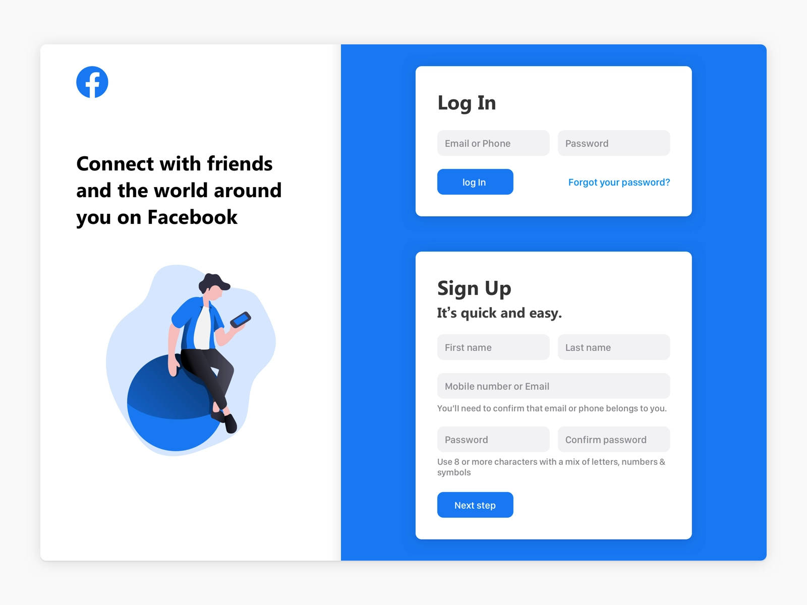 Facebook, login interface, signup interface, HD Desktop Wallpaper