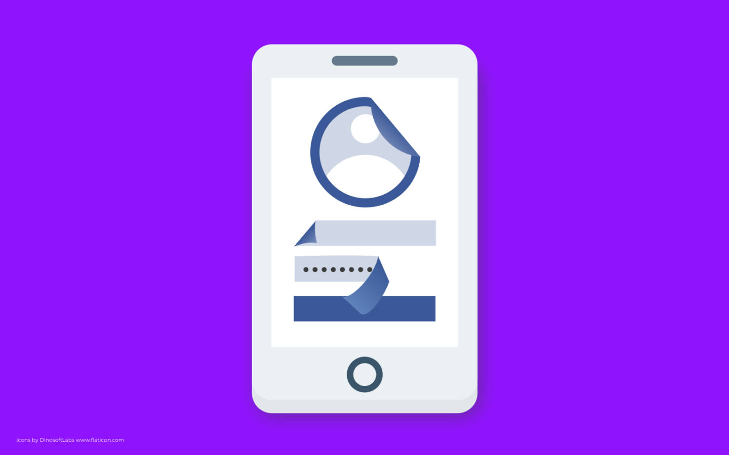 Facebook Login, white smartphone, vibrant purple background, HD Desktop Wallpaper