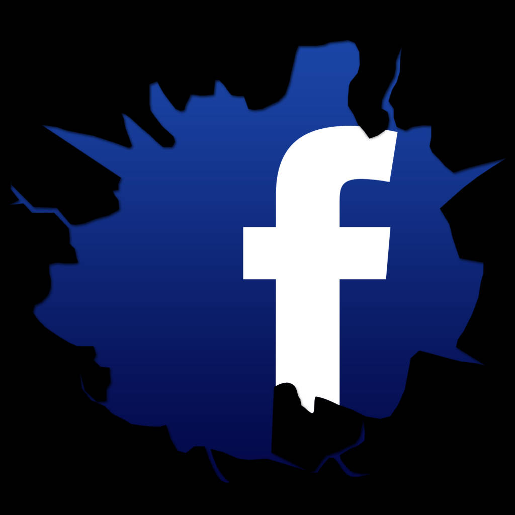 Facebook, white Facebook logo, dark blue splatter, SD Desktop Wallpaper
