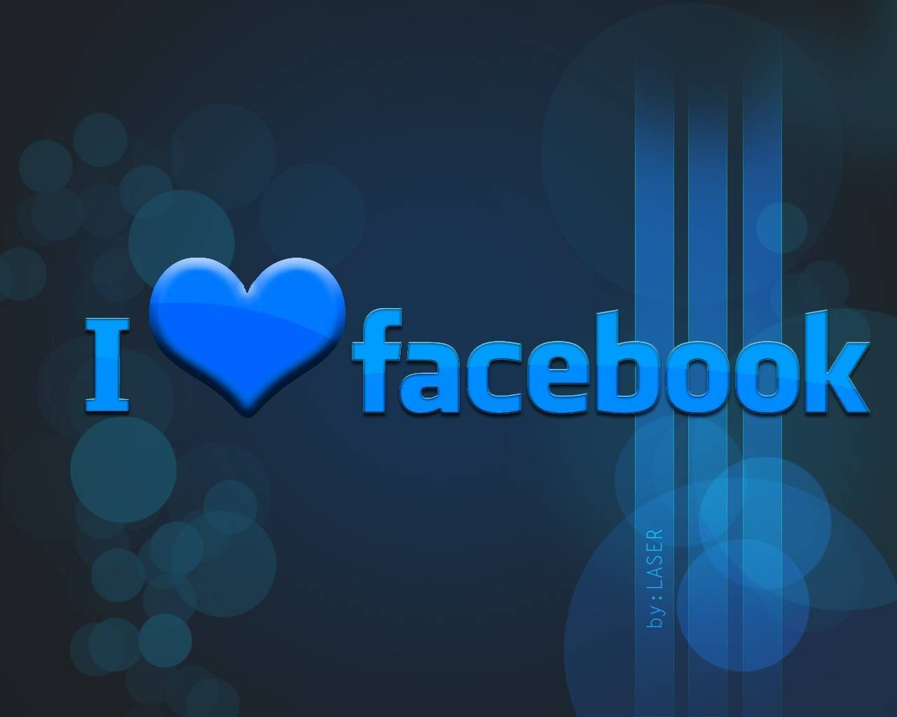 Facebook Blue, glossy blue heart, dark blue bokeh background, HD Desktop Wallpaper