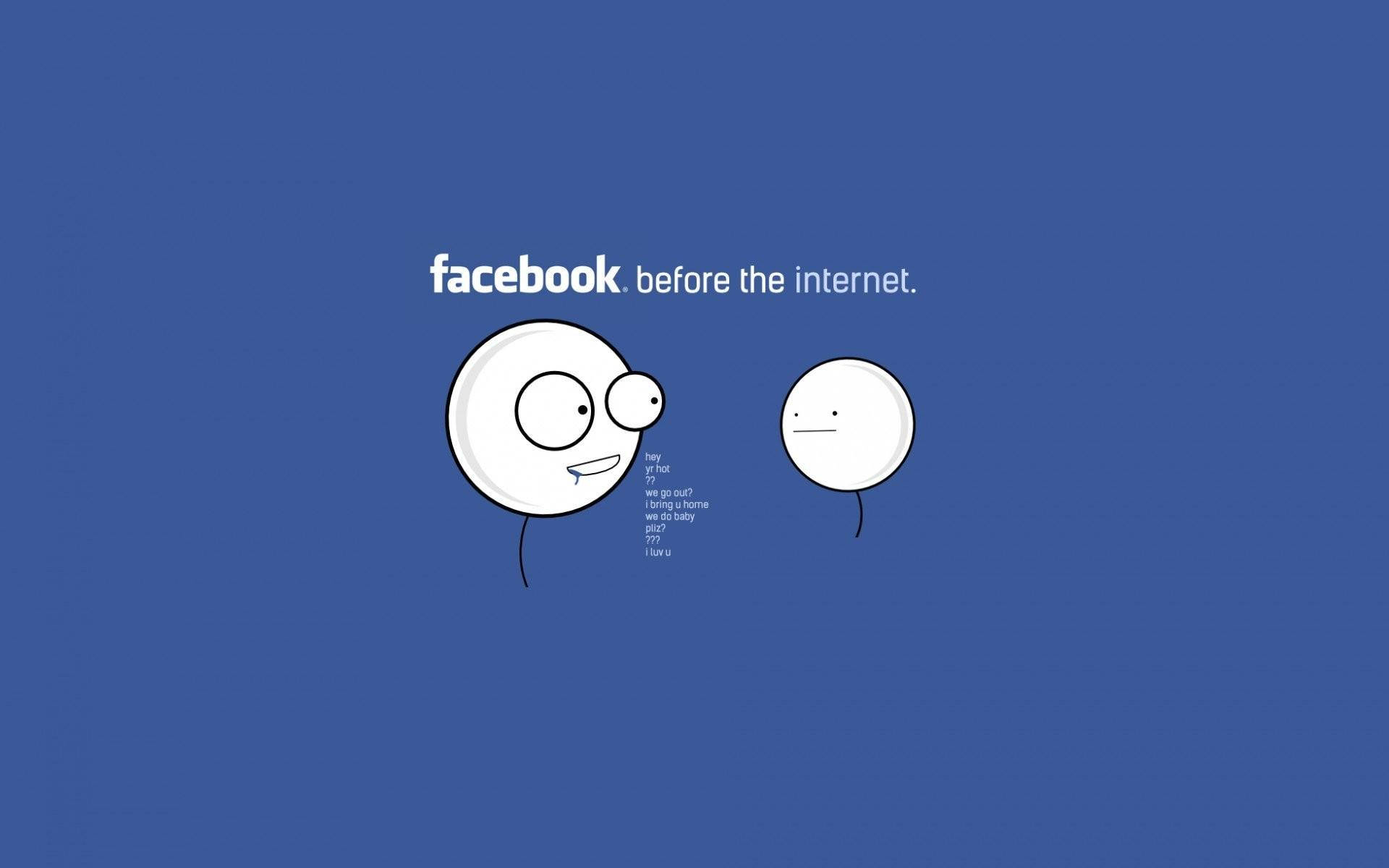 Facebook, solid blue background, minimalist white cartoon circles, Full HD Desktop Wallpaper