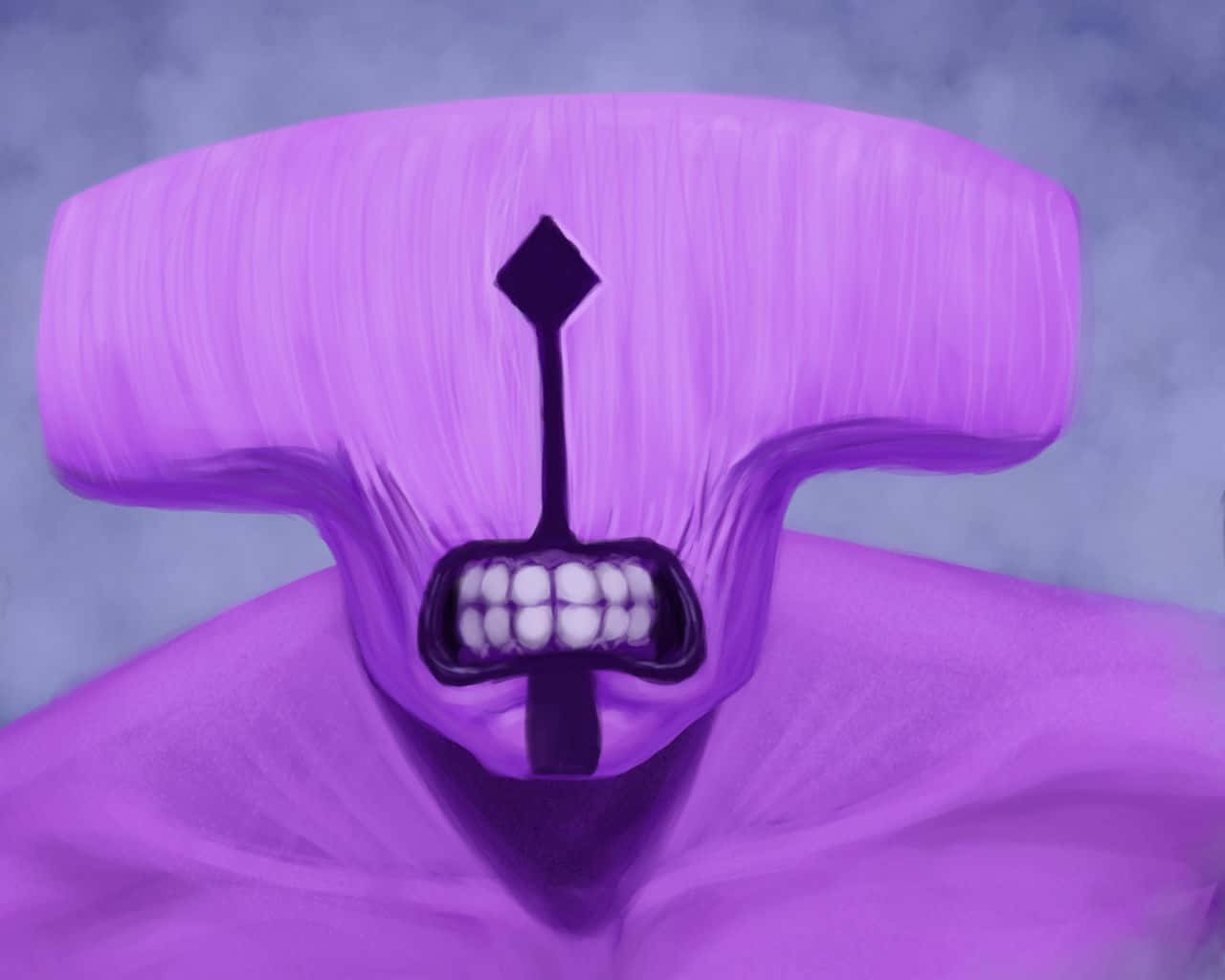 Faceless Void, purple humanoid figure, wide grin, HD Desktop Wallpaper