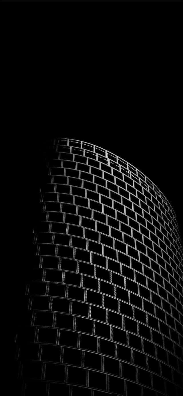 black and white, curved glass skyscraper, pitch black night sky, HD Phone Wallpaper