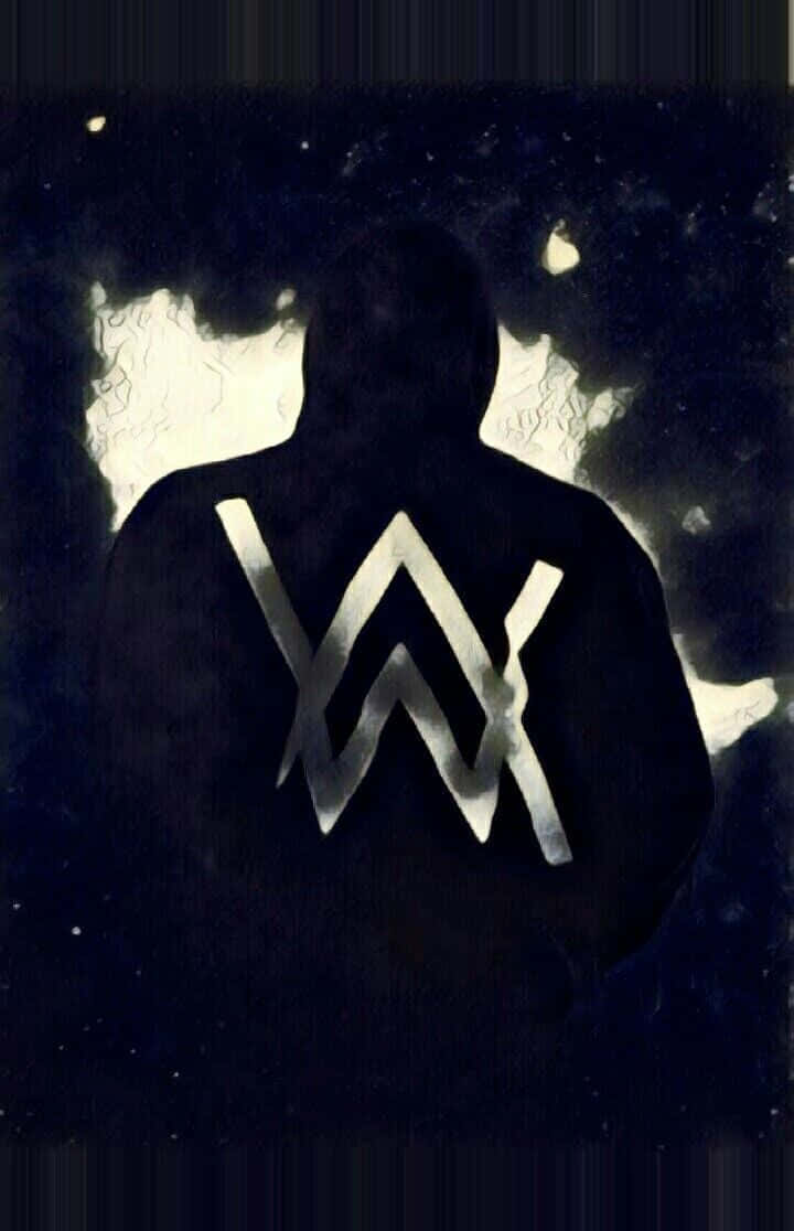 W logo, silhouette, glowing W symbol, SD Phone Wallpaper