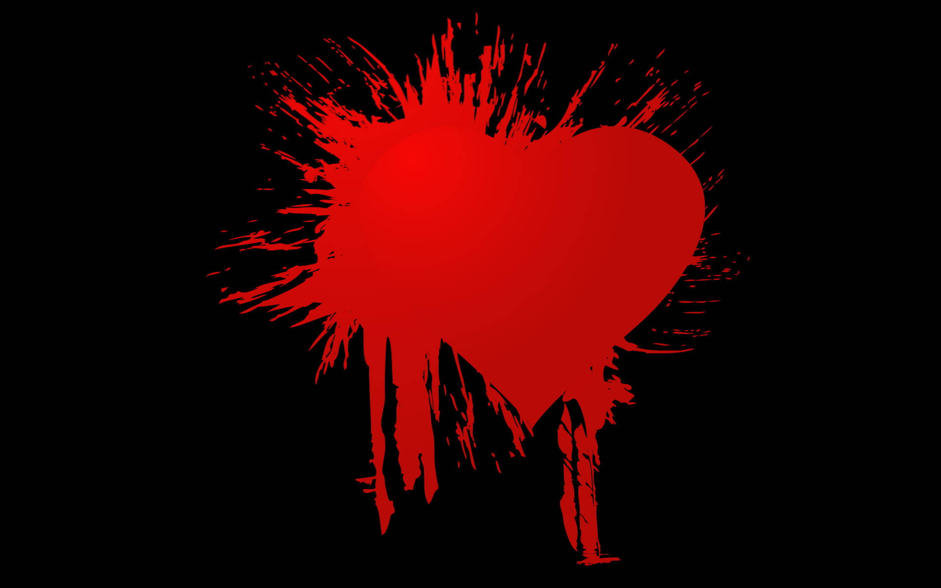love failure exploded heart, Fractured Heart Illustration, bold red heart, Full HD Desktop Wallpaper